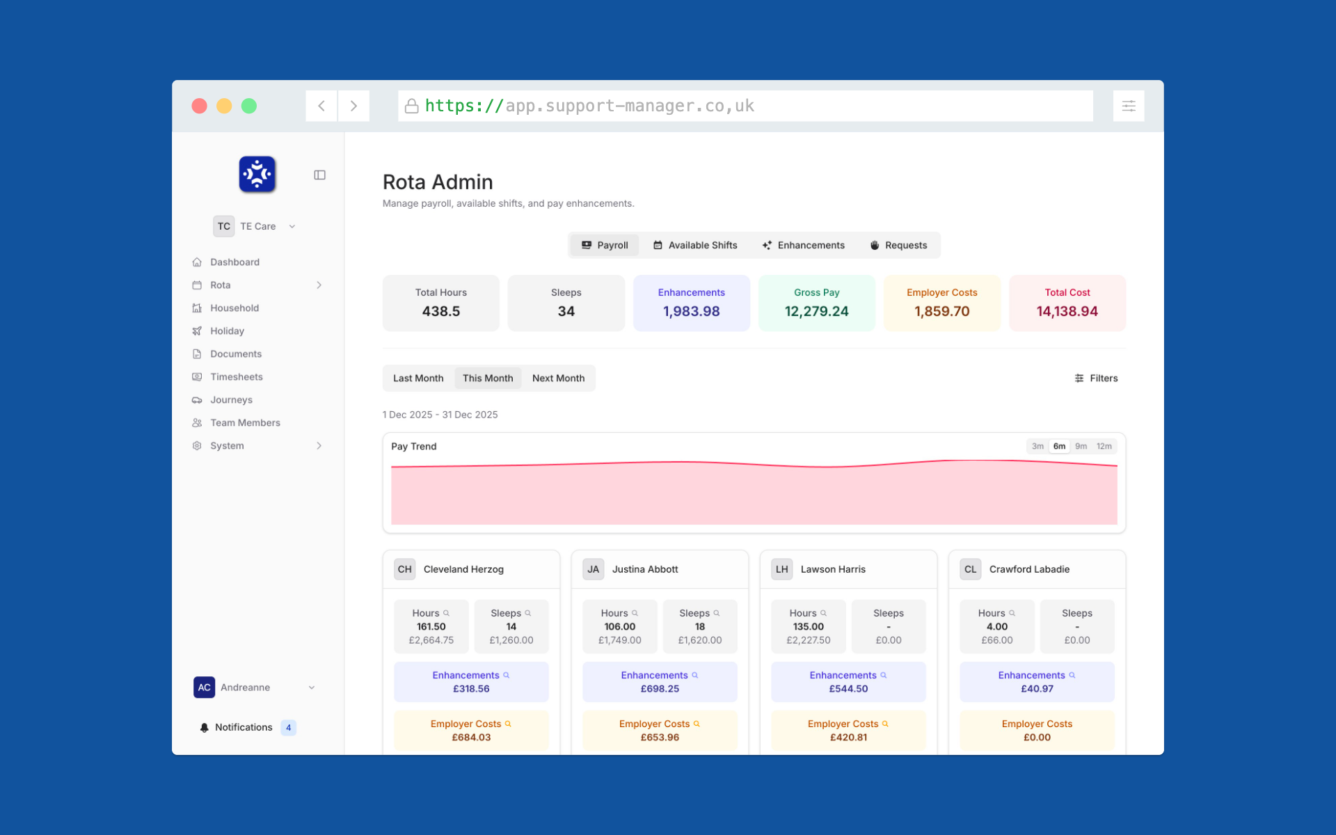 Screenshot of Payroll Without the Headache feature