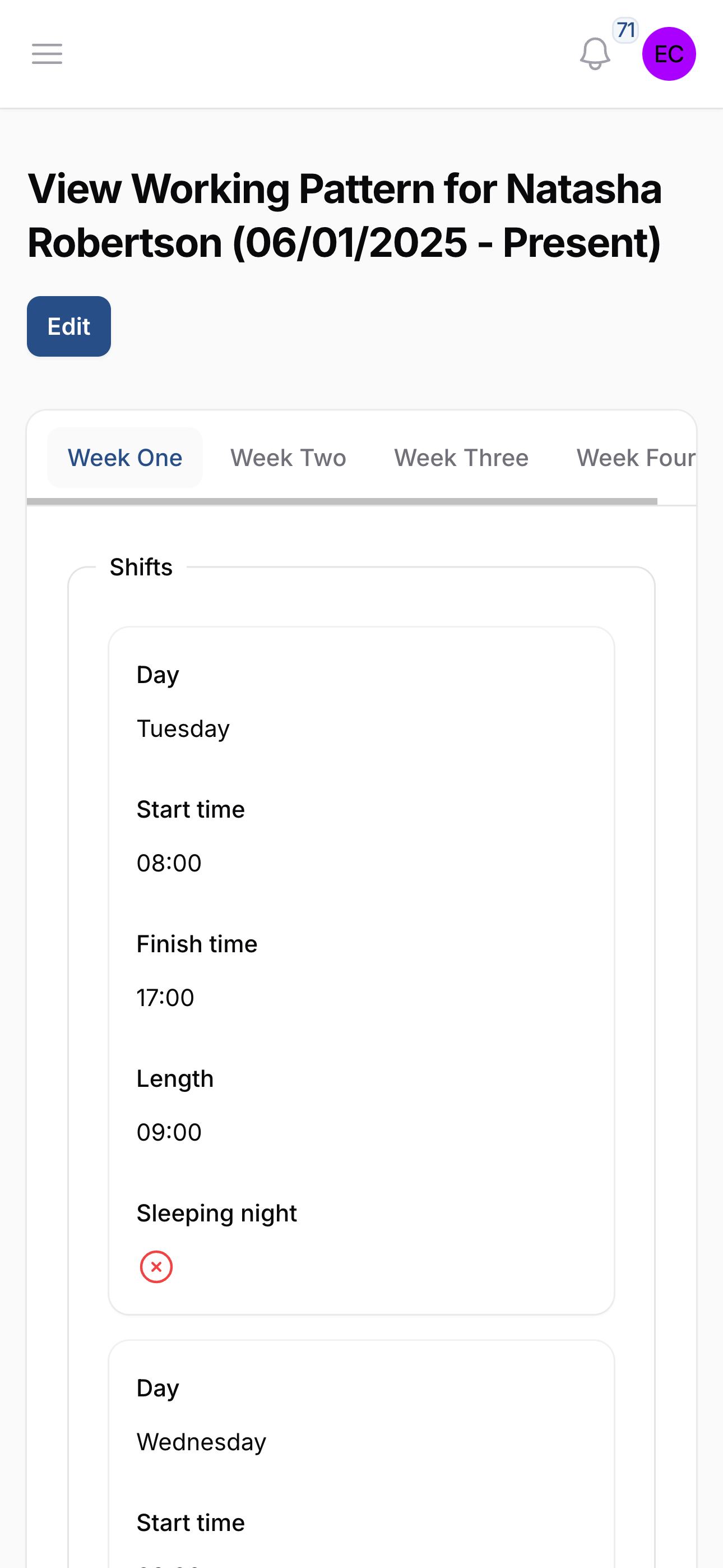 Screenshot of Working Time, Done Right feature: Set your team's working patterns — including contracted hours, regular shifts, and rules for holidays — and let the app handle rota planning and leave calculations with precision.